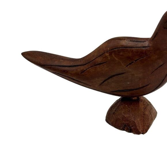 Vintage Hand Carved Wooden Bird Figurine - Picture 8 of 9